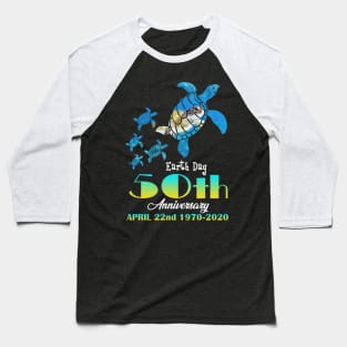 Earth Day 50th Anniversary Sea Turtle Baseball T-Shirt